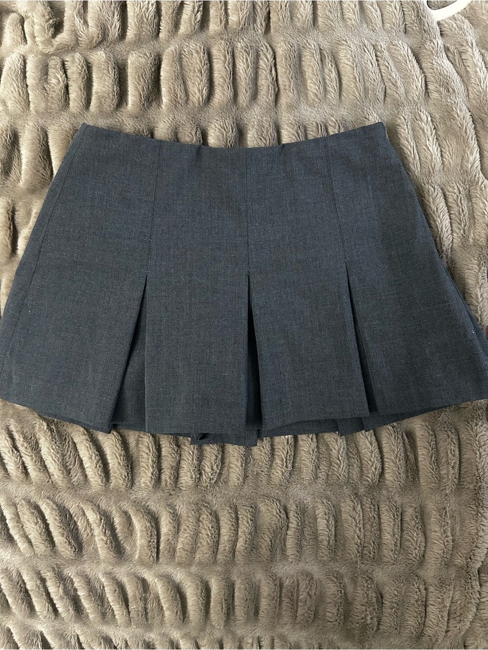 Zara Women's Dark Gray Pleated Mini Skirt